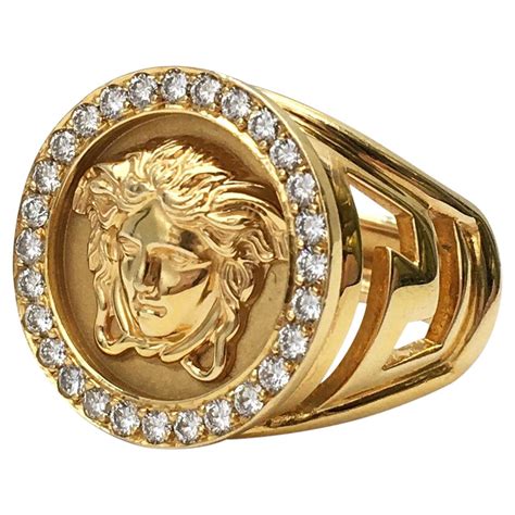 versace ring 18krgp|Versace medusa ring meaning.